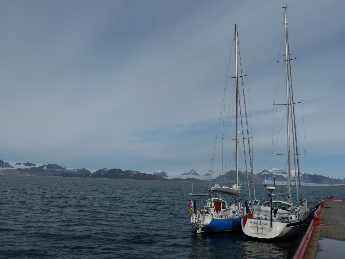 Blue Benda and Libertaire moored together in Ny-Alesund, last port before... Reykjavik!