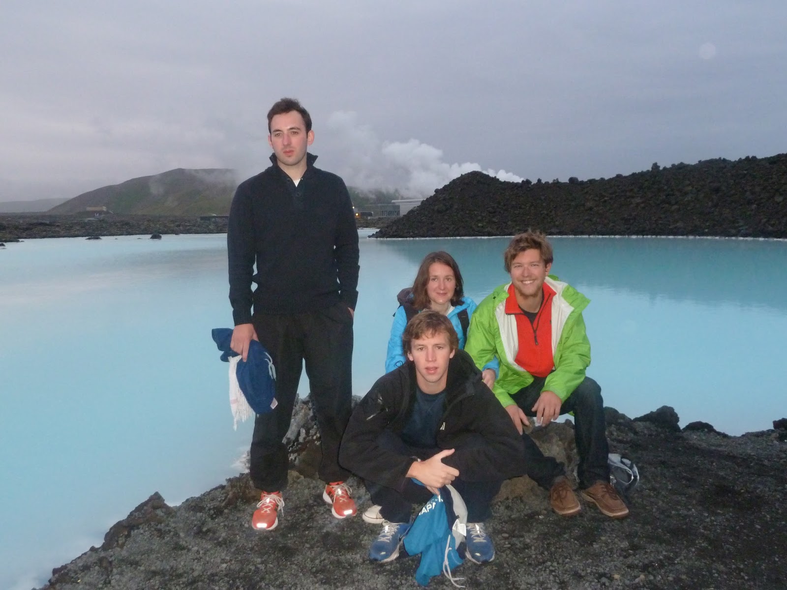 With Perrine's brothers, Hugo and Gaspard, at the Blue Lagoon