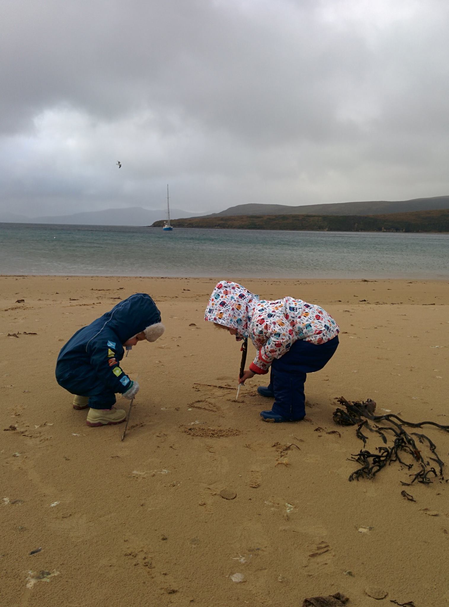 Writing in the sand at Caleta Martial