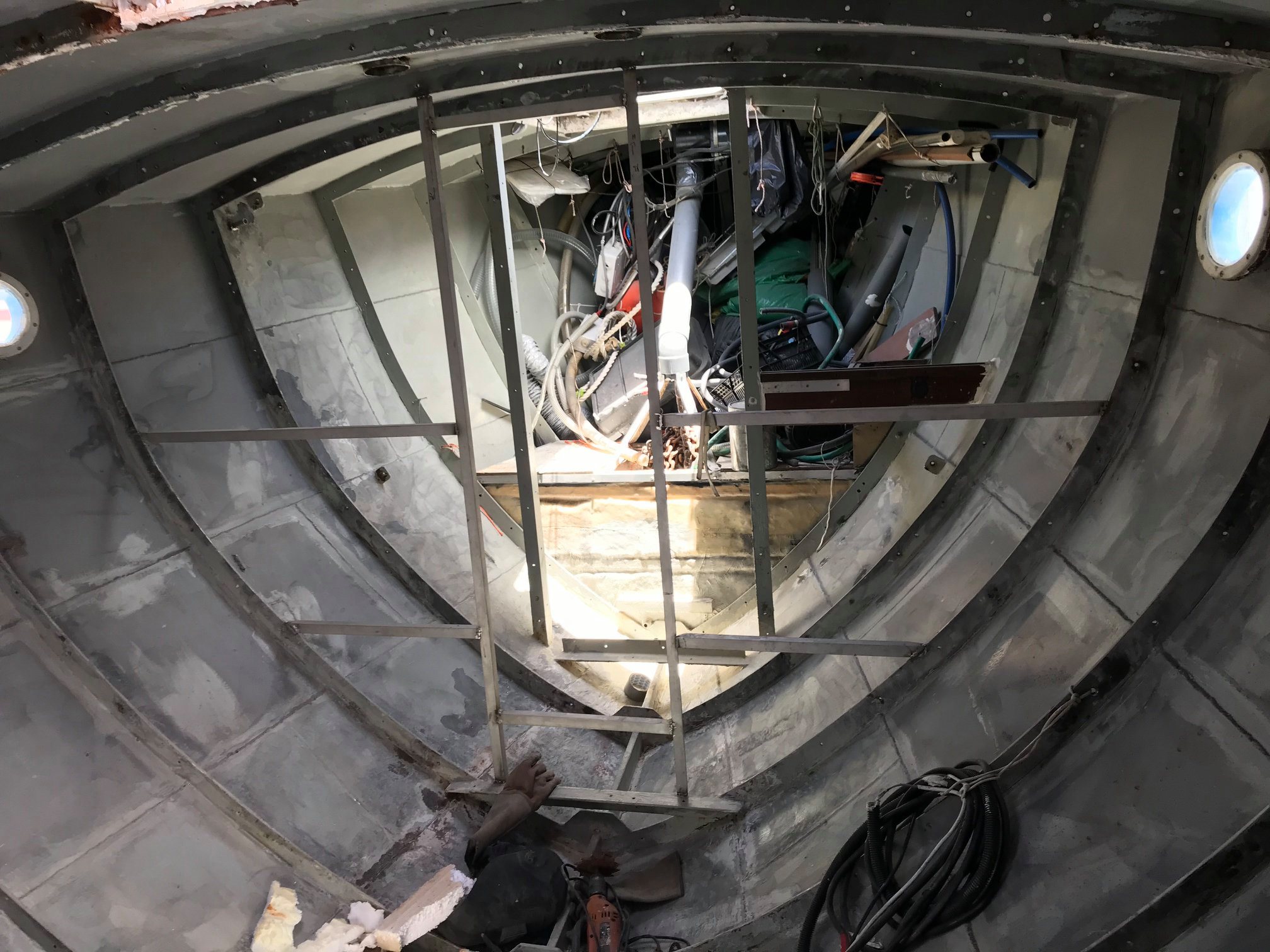 Old fittings removed